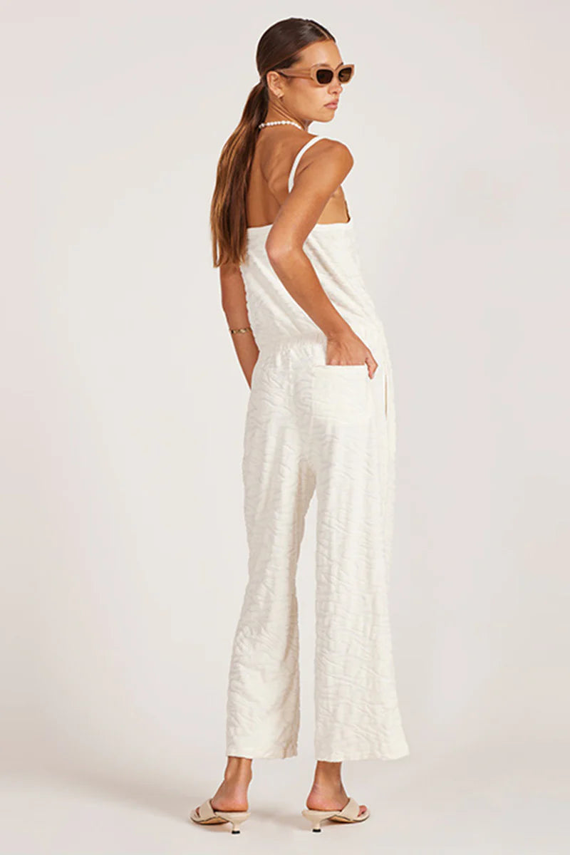 Terry Cropped Wide Leg Jumpsuit