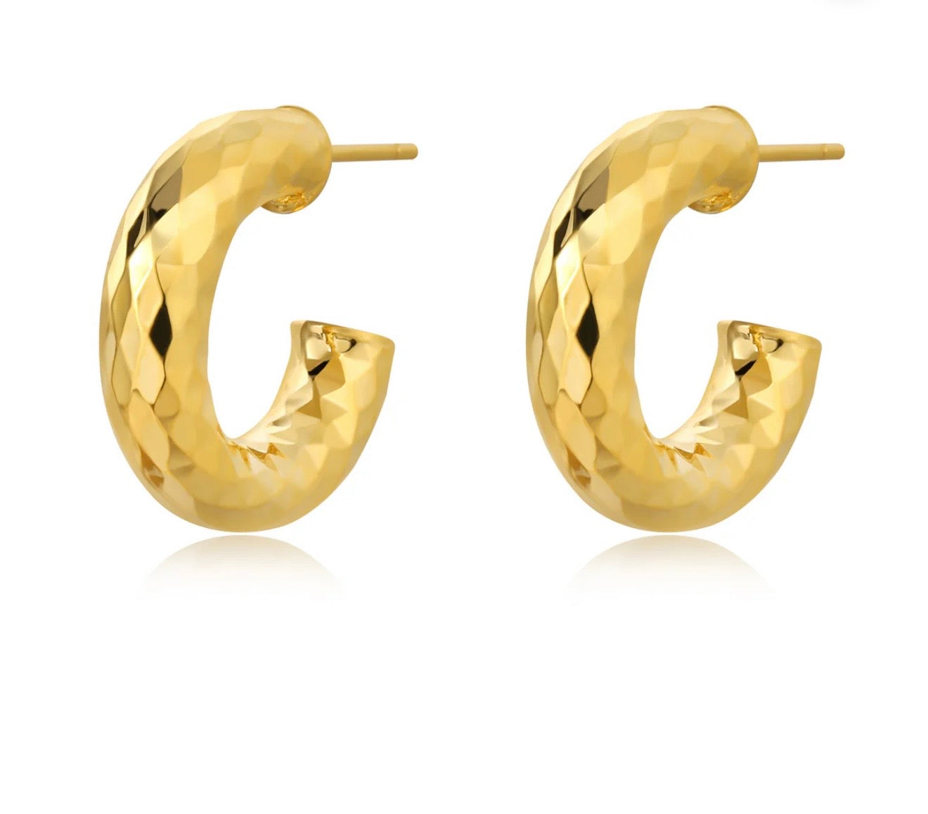 Gold Hammered Hoop 20mm