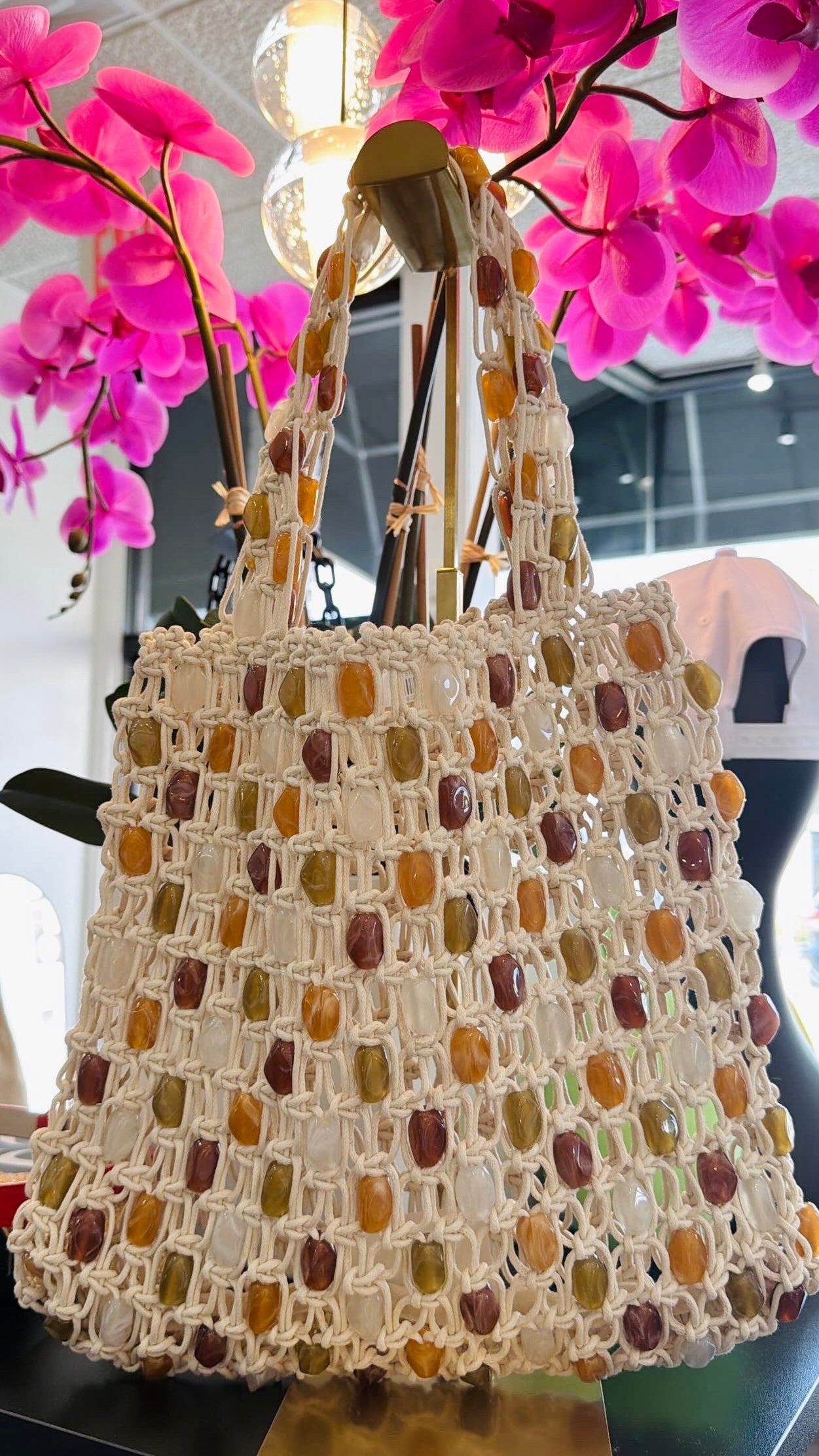 Multi Colored Beaded Crochet Bag