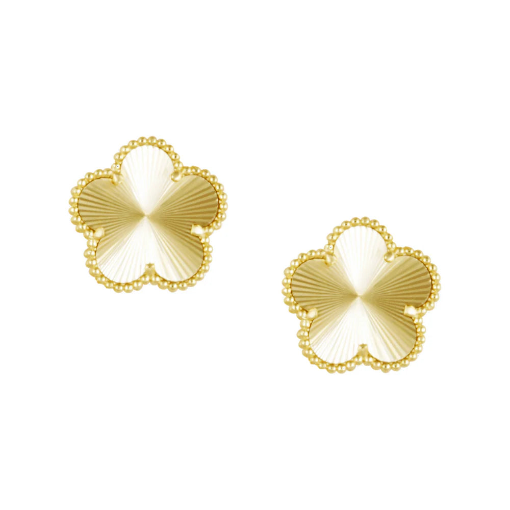 Gold Clover Stud Earring