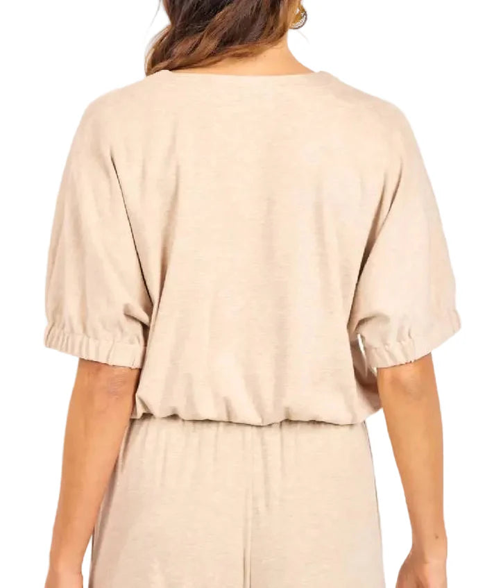 Heather Beige Knit Top (SET)