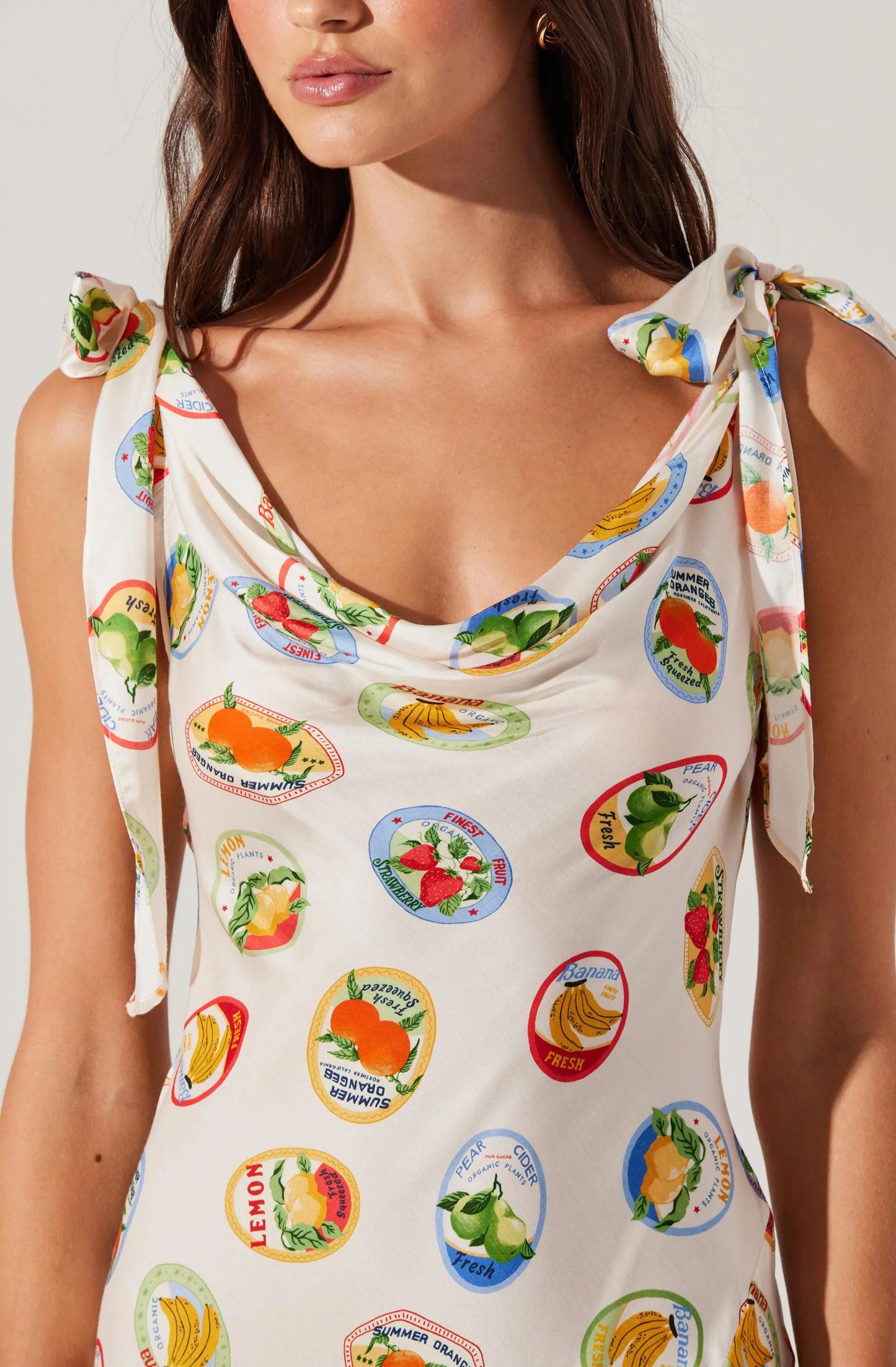 Allexina Satin Cowl Neck Midi Dress