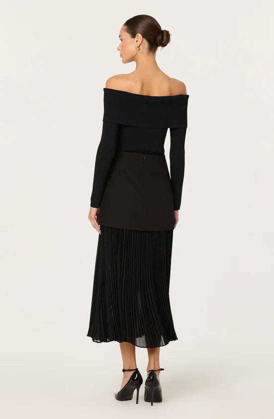 Tuxedo Pleated Skirt