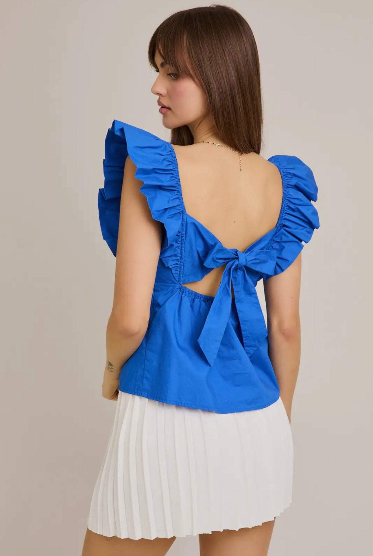 Short Sleeve Tie Back Top