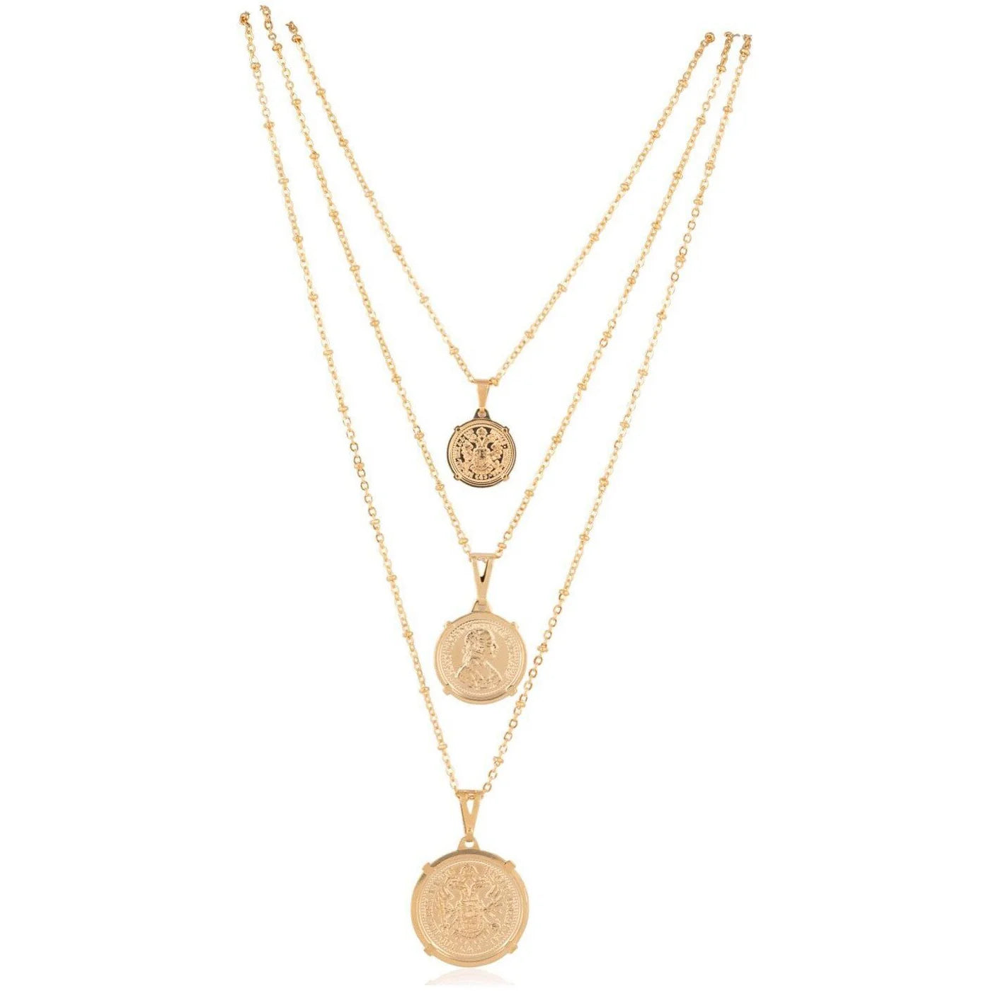 Med Gold Coin Necklace