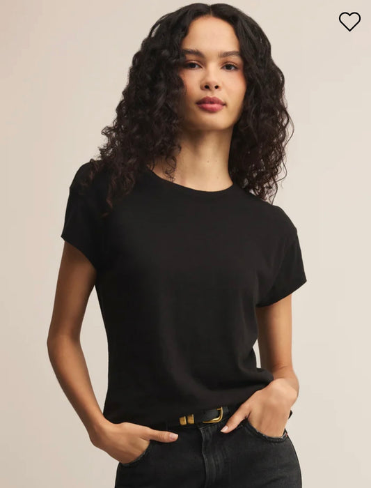 Black Modern Slub Tee
