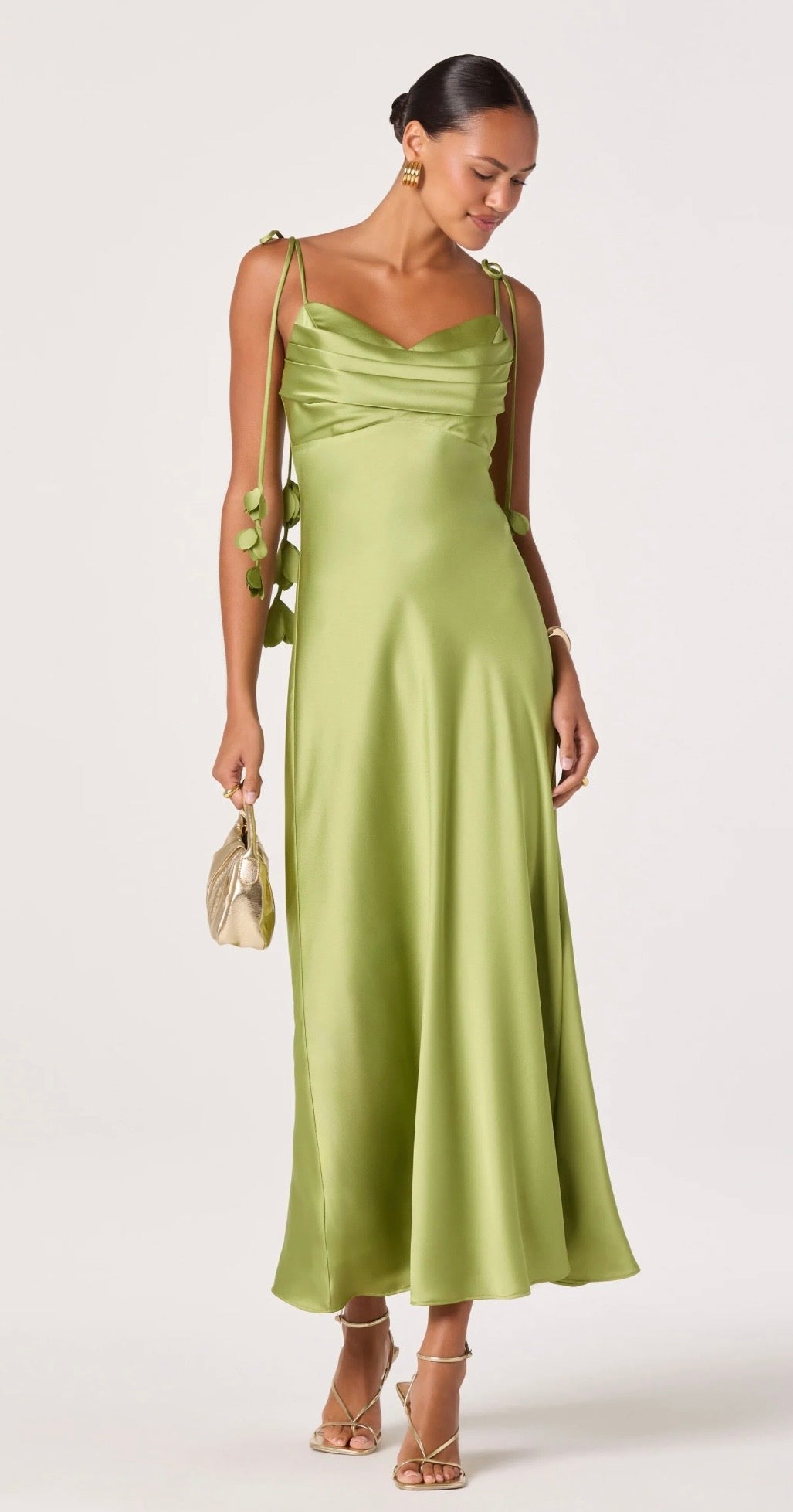 Hera Green Satin Dress