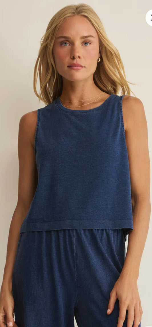 Sloane Denim Muscle Tank