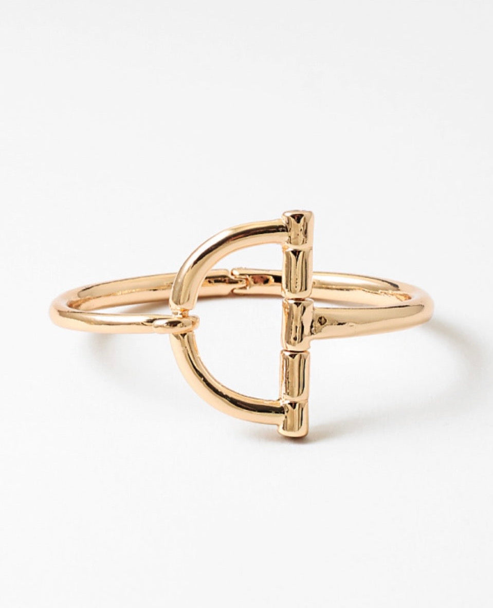 Horsebit Gold Bangle