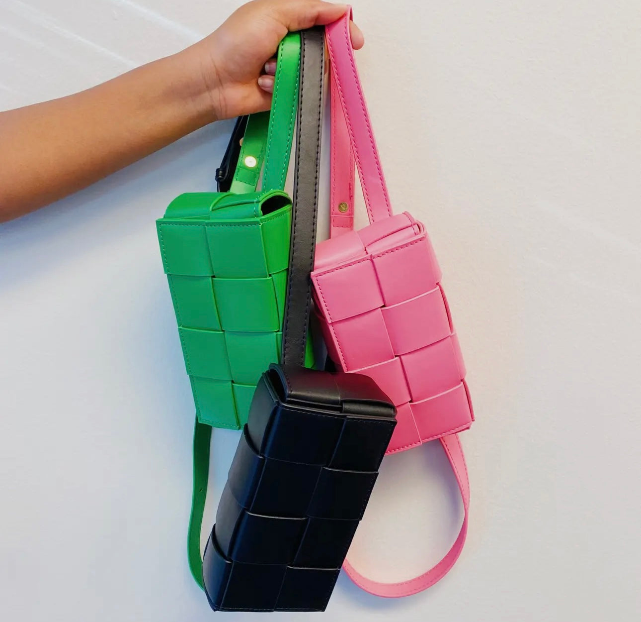 Green Woven Belt Bag