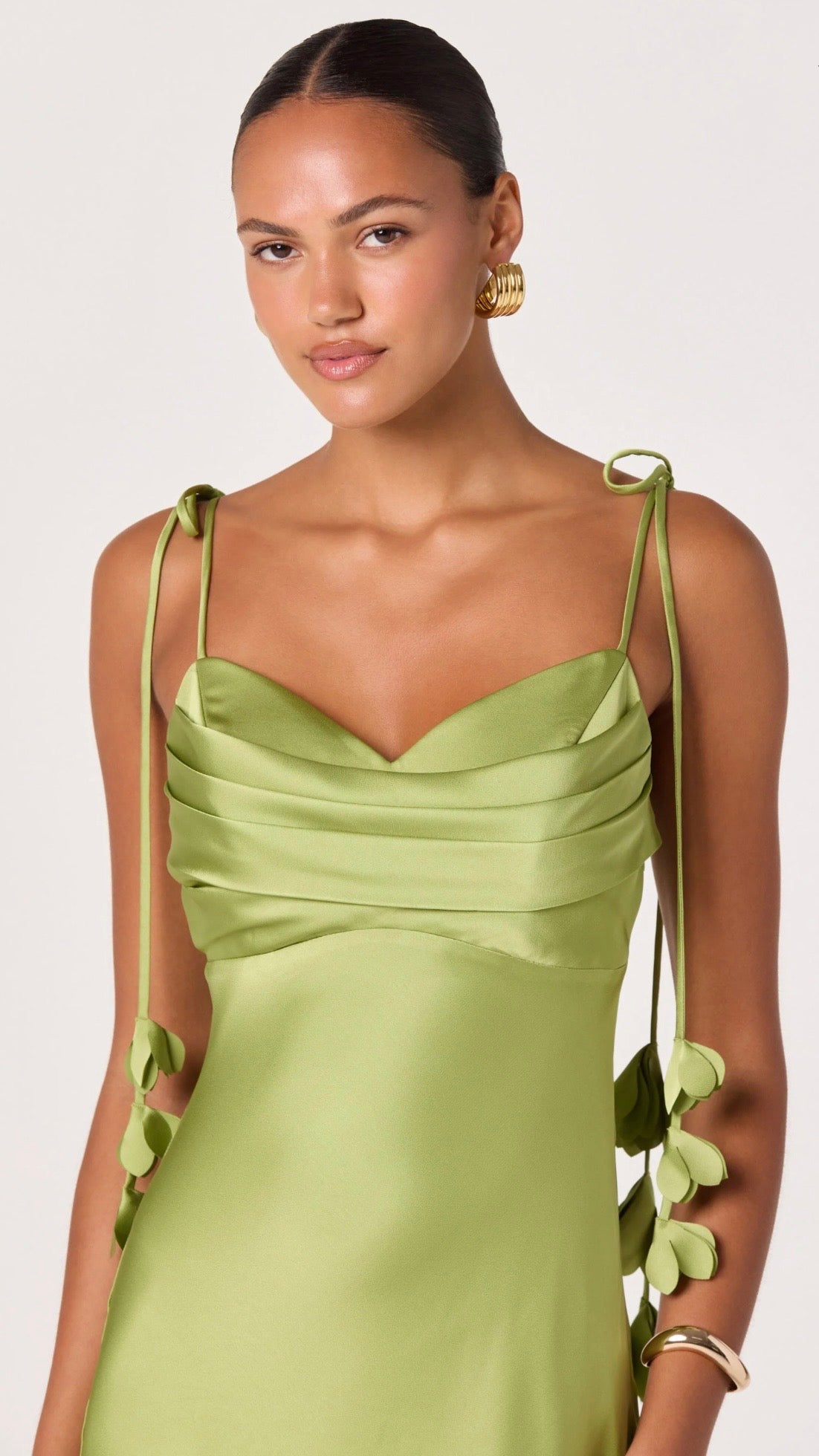 Hera Green Satin Dress