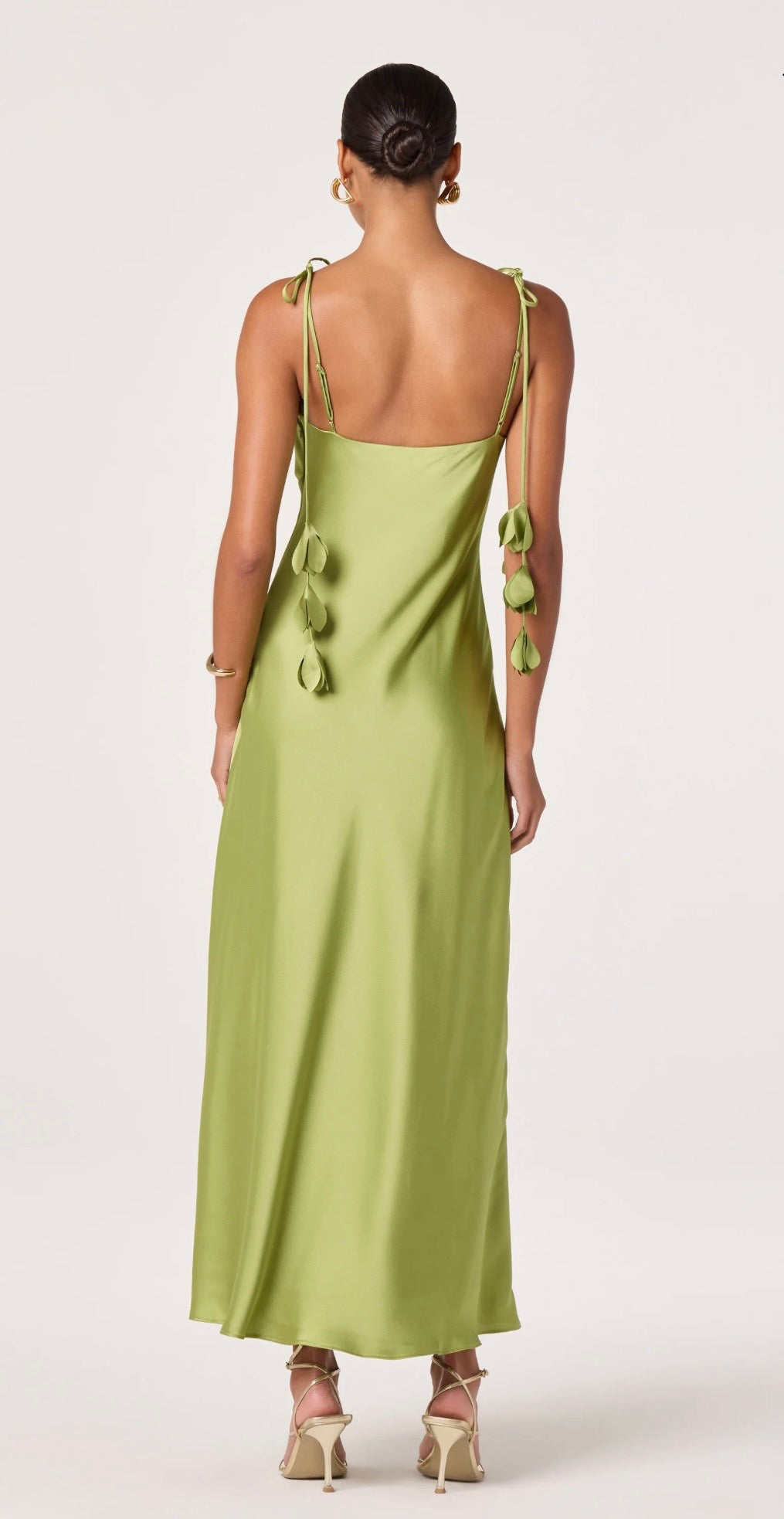 Hera Green Satin Dress