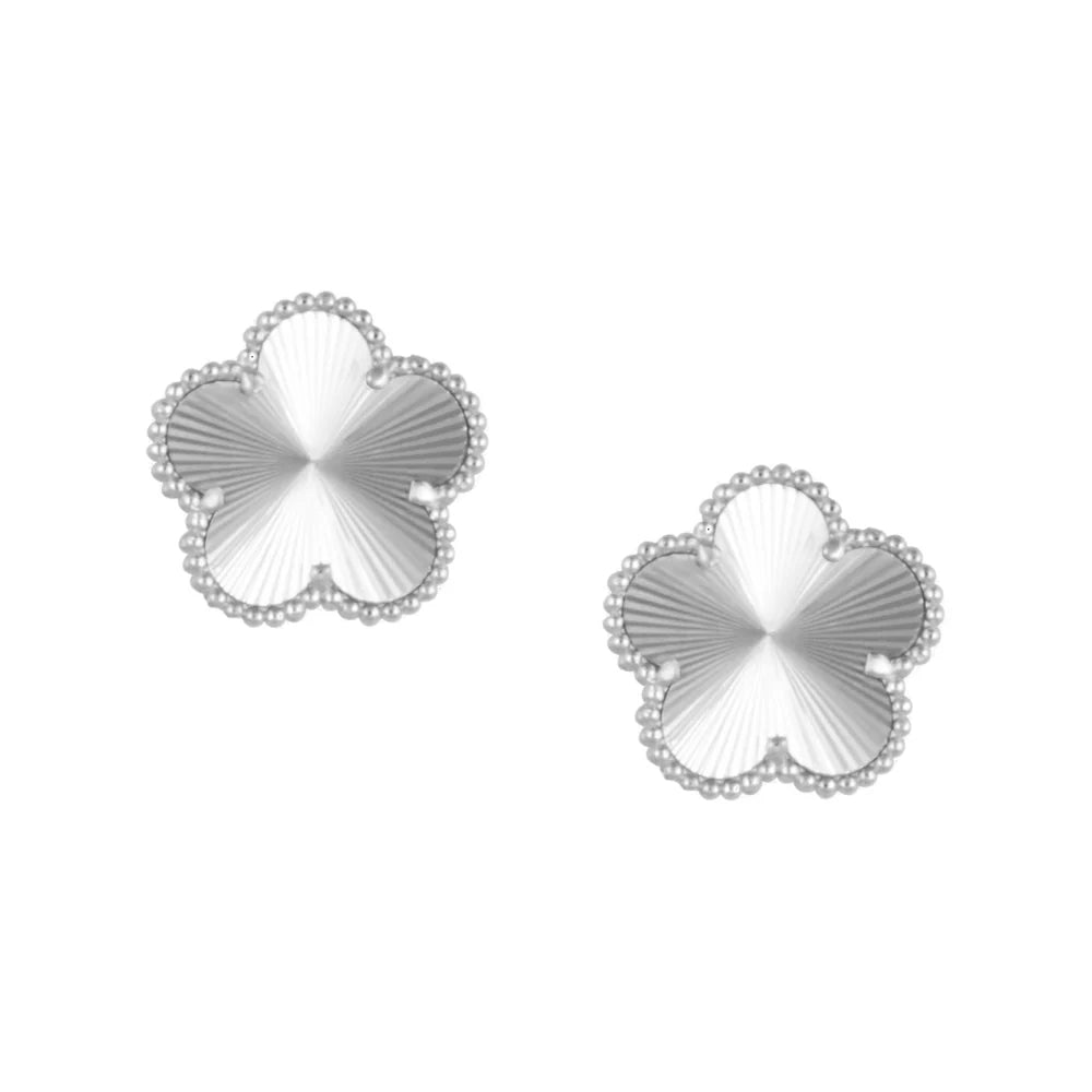 Silver Clover Stud Earring