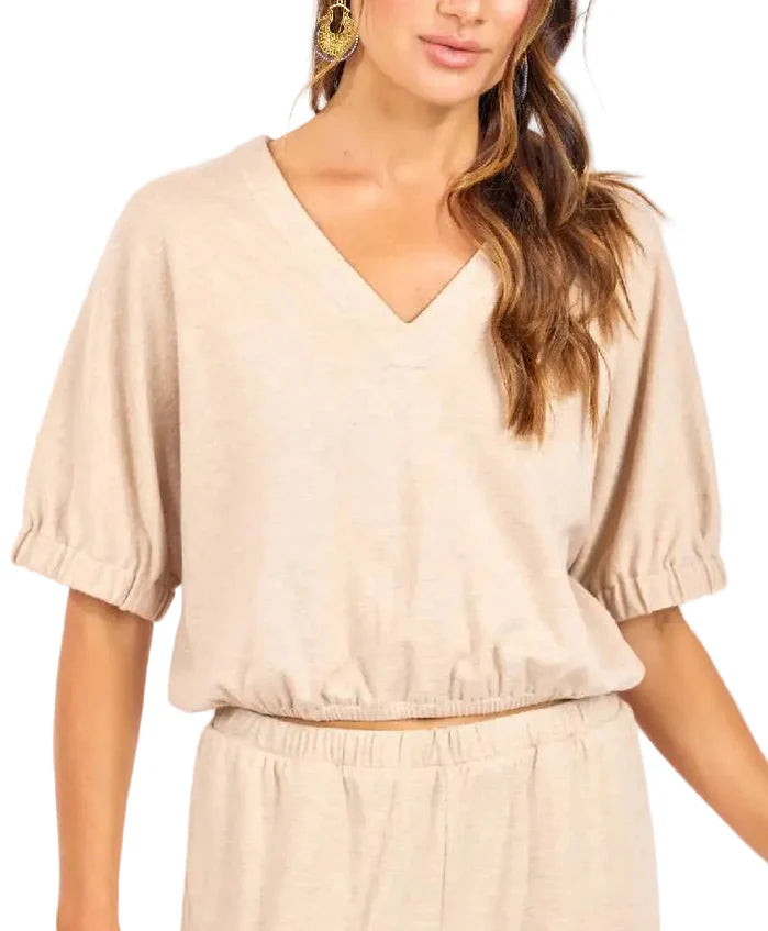 Heather Beige Knit Top (SET)