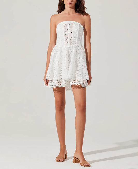 Deasia White Eyelet Dress
