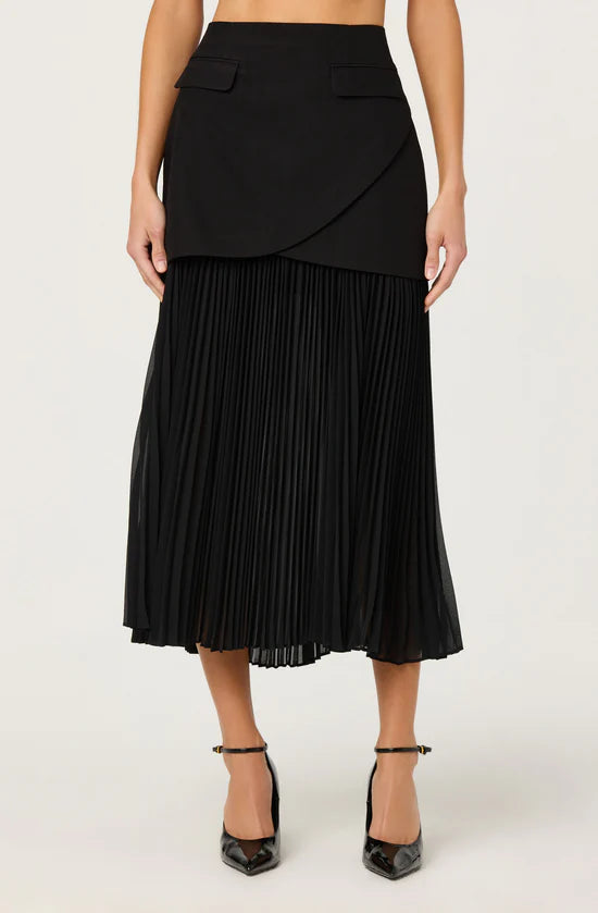 Tuxedo Pleated Skirt
