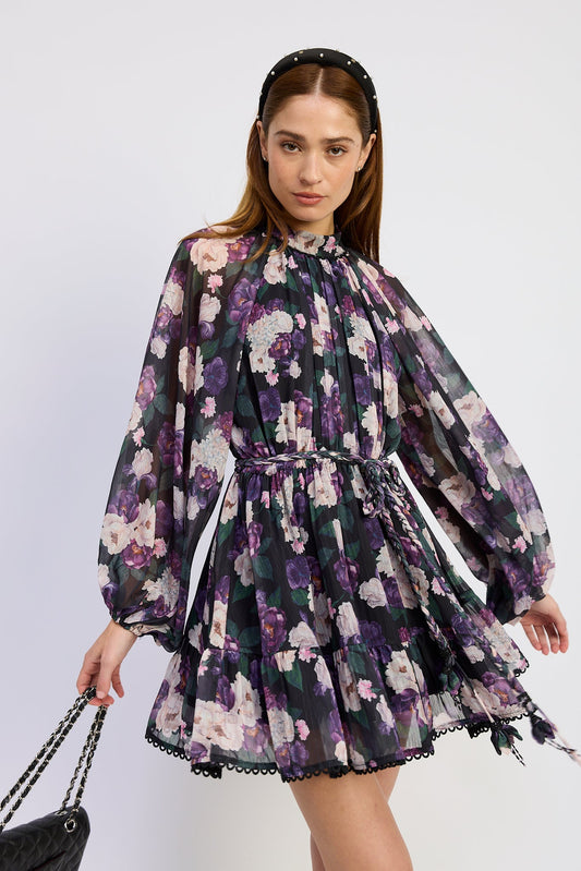 Jasmine Long Sleeve Mini Dress