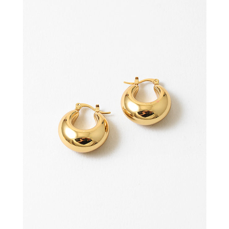 Gold Ball Hoop Earring