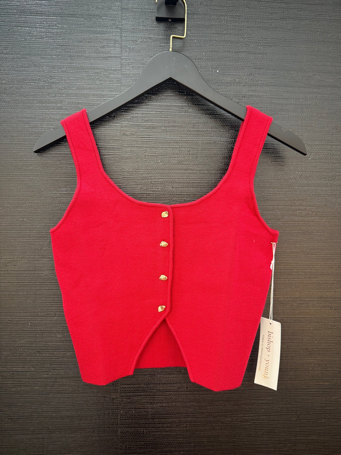 Mara Cherry Button Down Tank