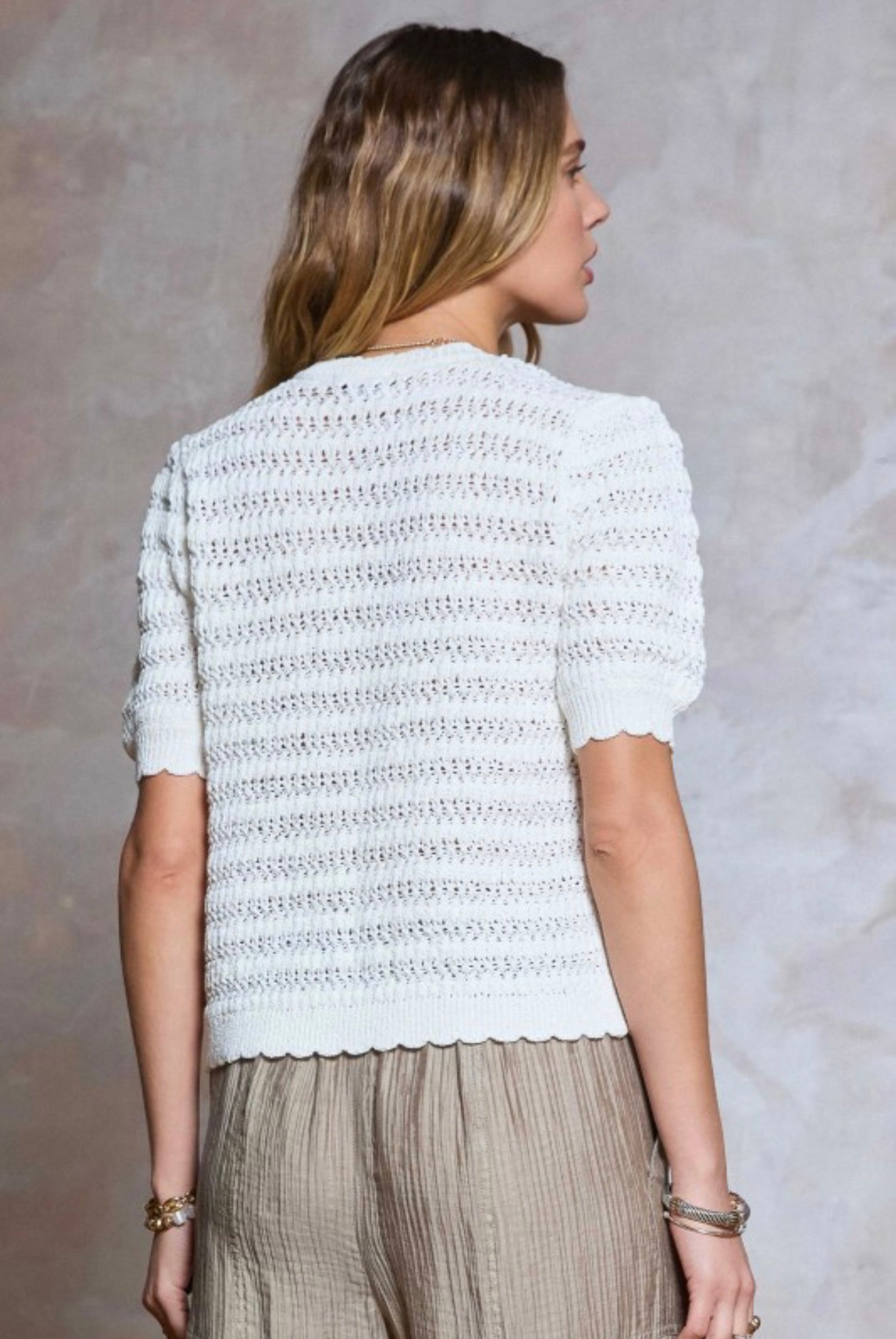 Short Sleeve Crochet Cardigan