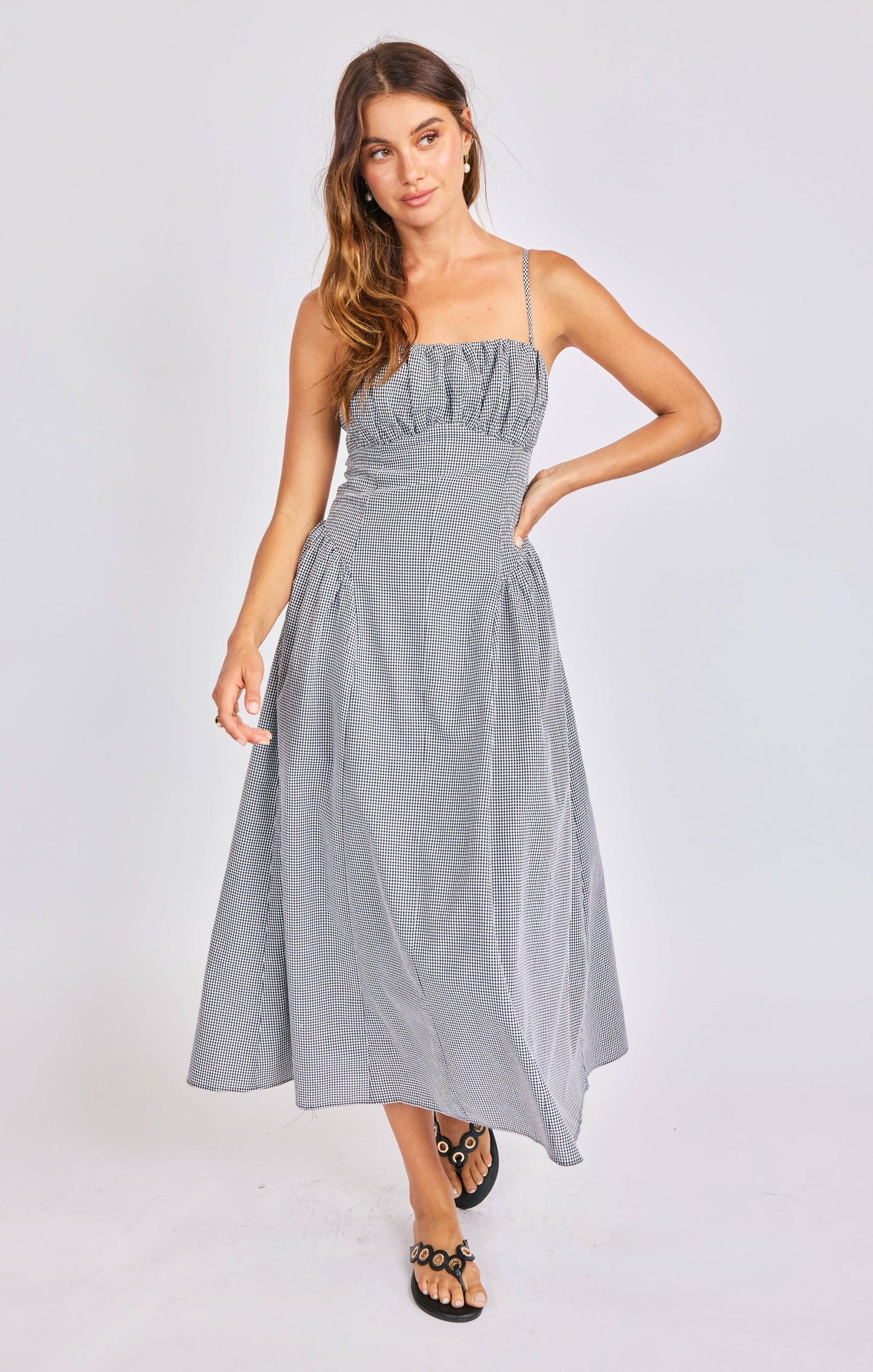 Gingham Midi Dress