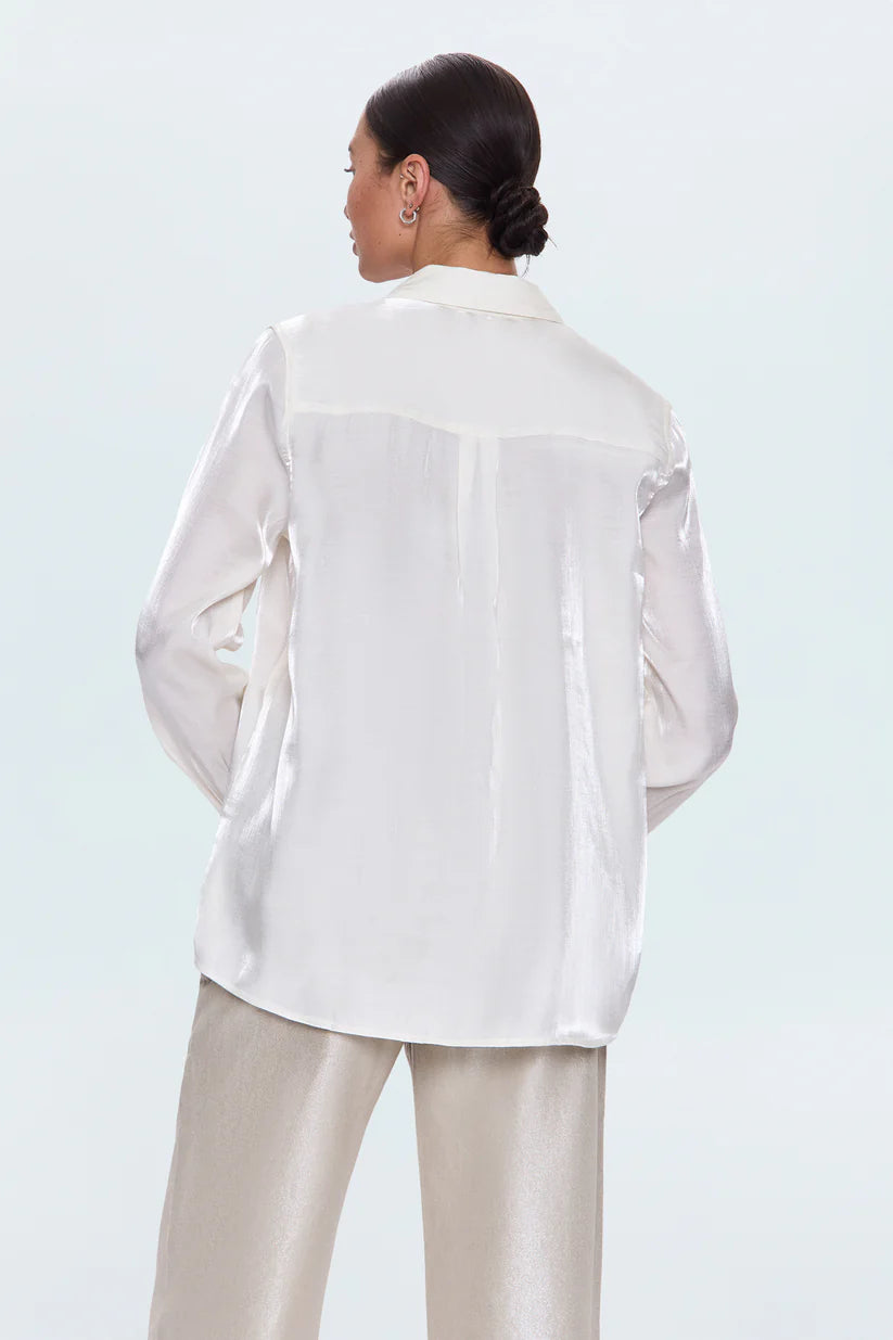Tilda Ecru Shimmer Button Up