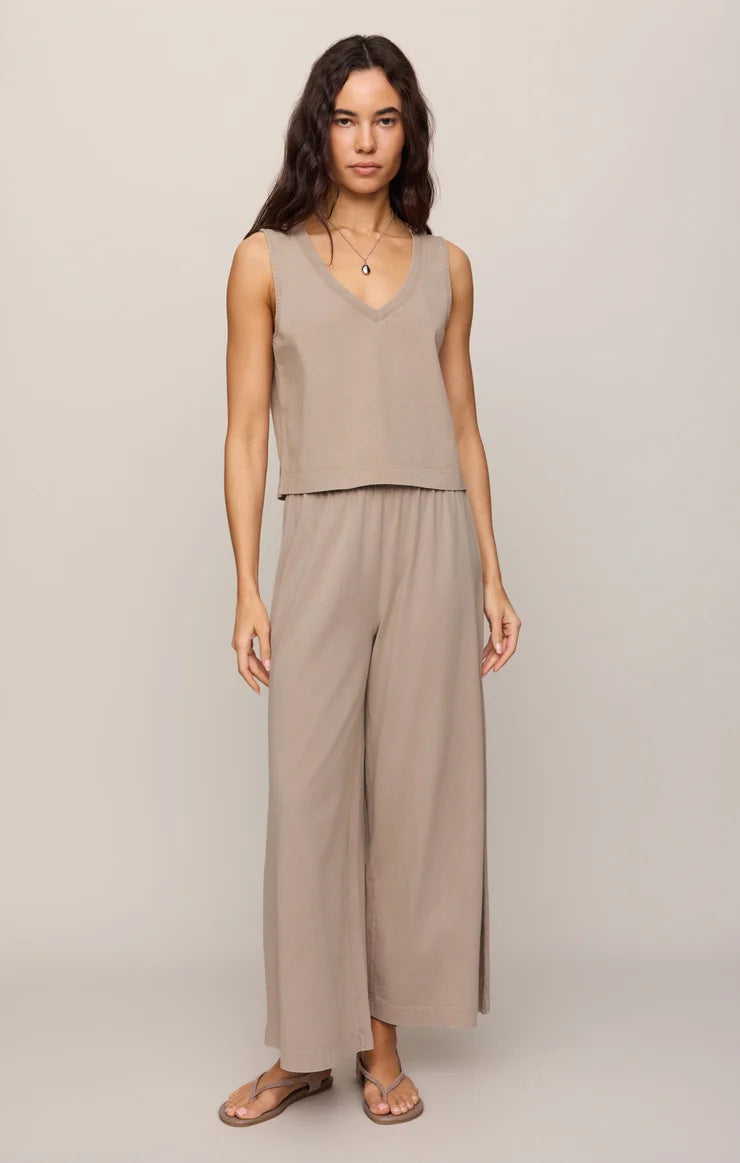 Stone Grey V-Neck Top