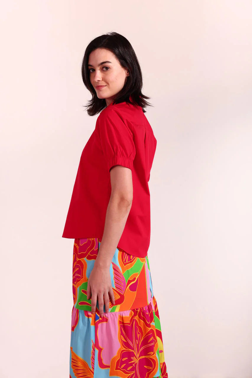 Clover SS Button Up Top